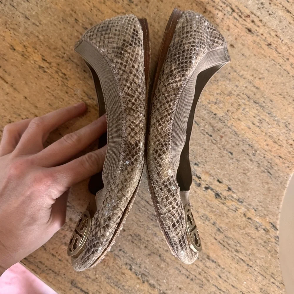 Tory Burch | Snakeskin Ballet Flats grey gray two-tone python sz 6